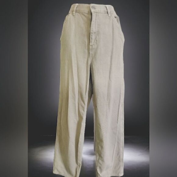 GARAGE CARGO Pants WOMEN'S Tan/Khaki Pockets Baggy Grunge Hip Hop SIZE JR 3 - Picture 1 of 14